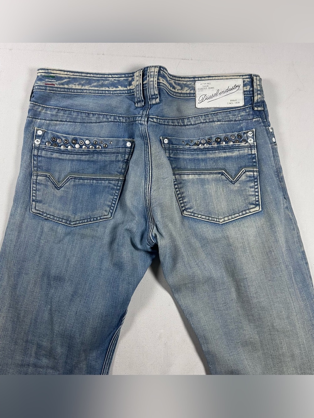 Diesel Timmen Jeans Mens Fits: 34x33 Blue Regular Straight Leg Made Italy 008GI